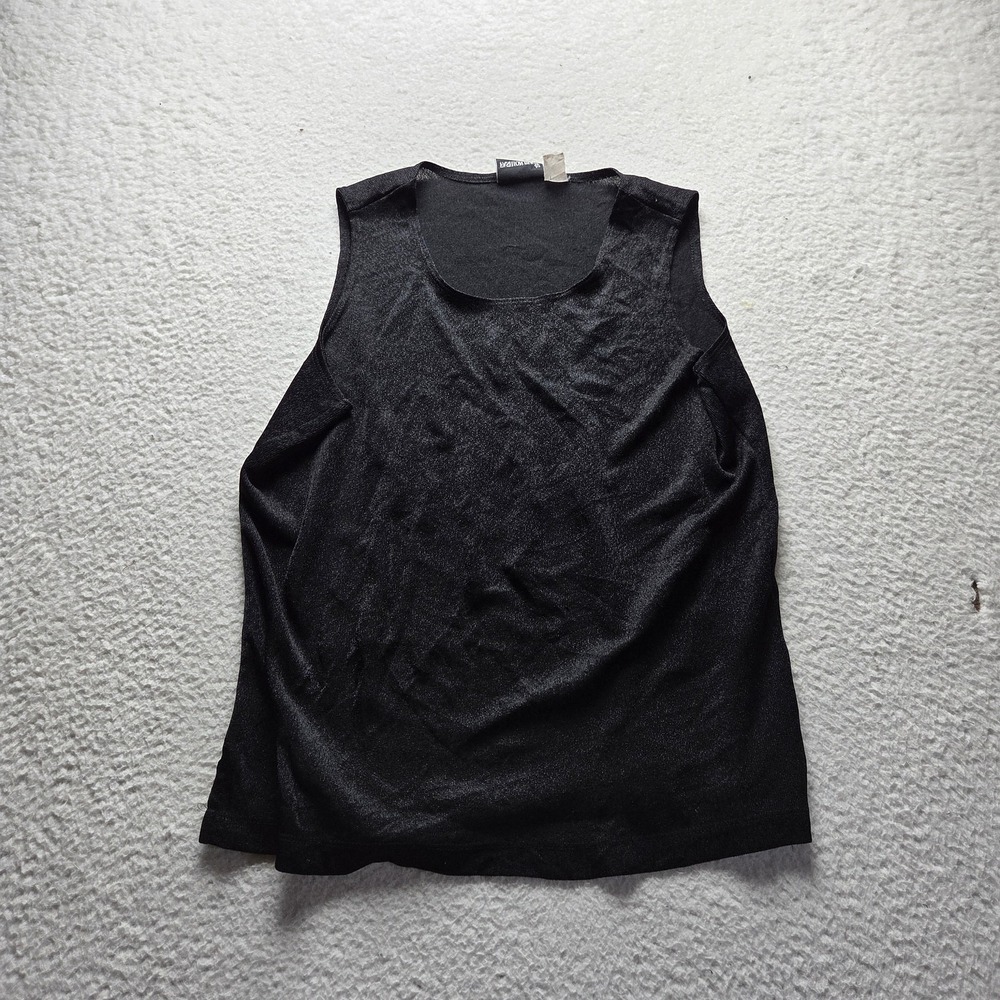 Fashion Bug Tank Top Womens L Black Scoop Neck Sleeveless Solid Jersey